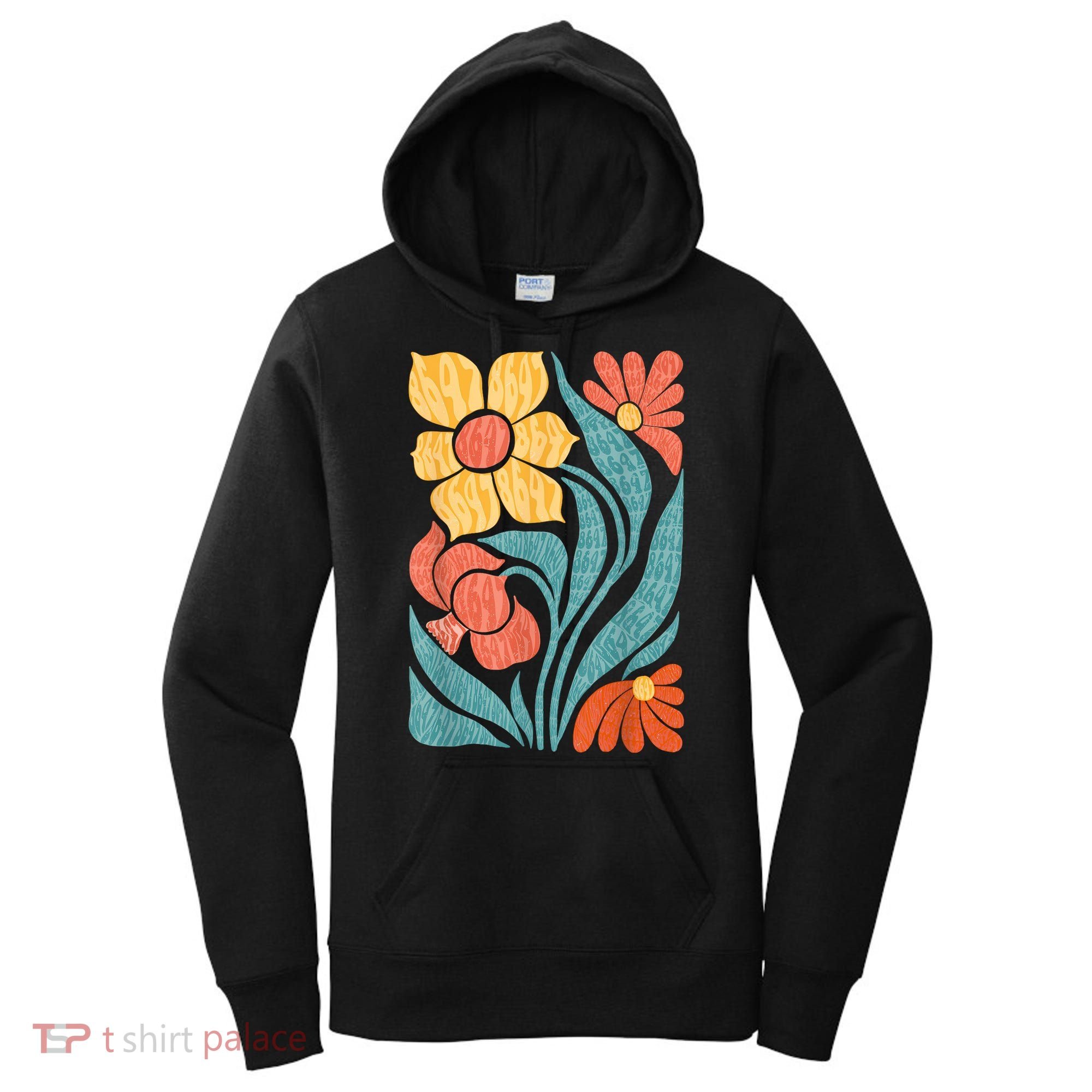 8647 Subtle Anti Trump Floral Boho Women's Hoodie