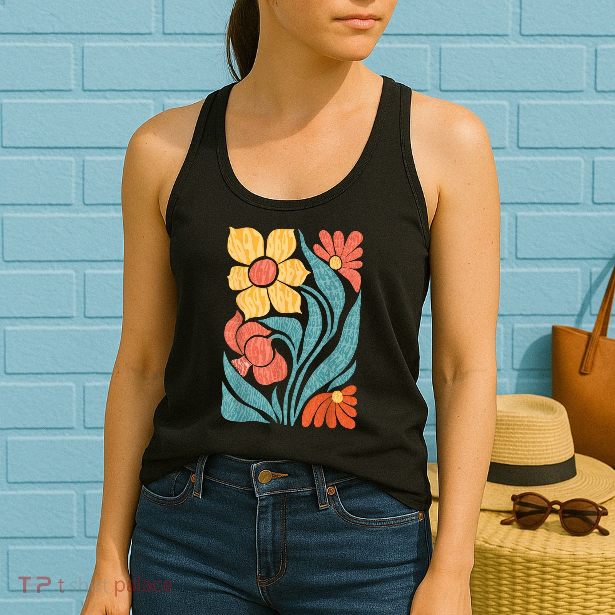 8647 Subtle Anti Trump Floral Boho Women's Tank Top