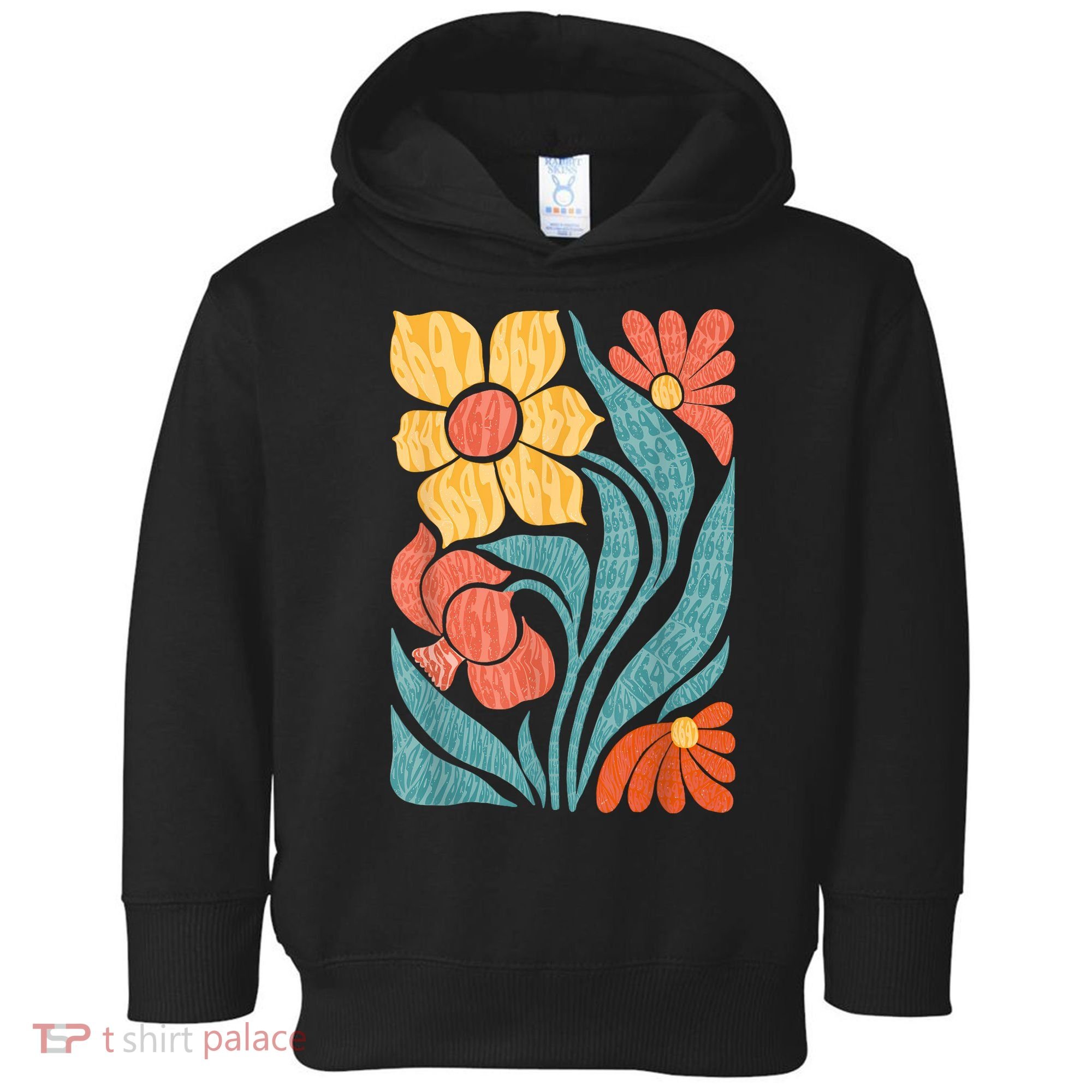 8647 Subtle Anti Trump Floral Boho Toddler Hoodie