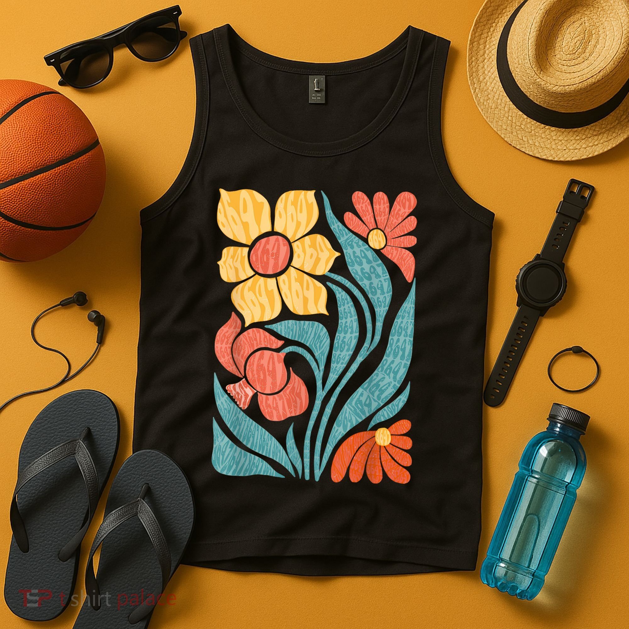 8647 Subtle Anti Trump Floral Boho Tank Top