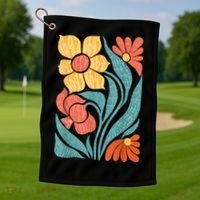 8647 Subtle Anti Trump Floral Boho Golf Towel thumb 1