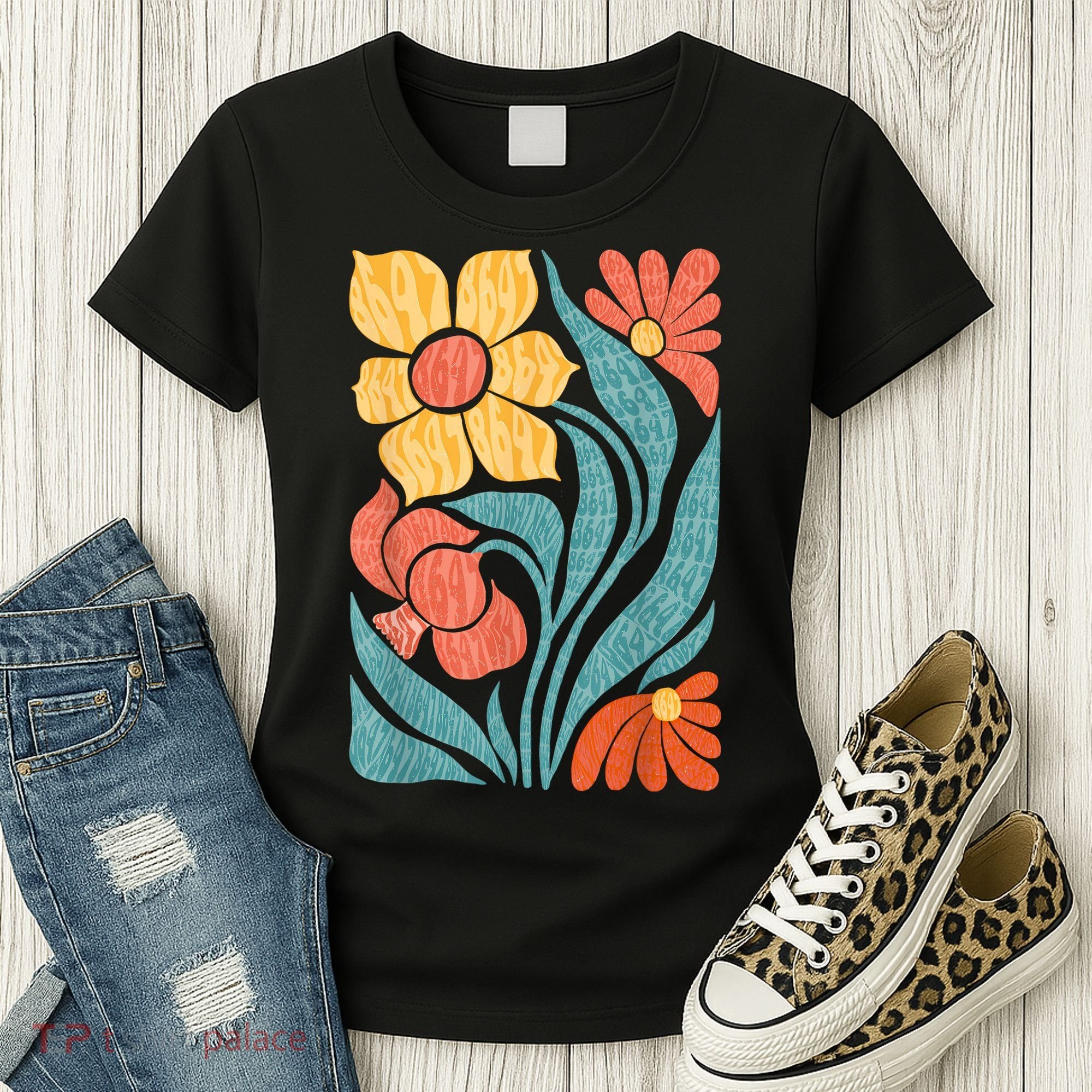 8647 Subtle Anti Trump Floral Boho Women's T-Shirt