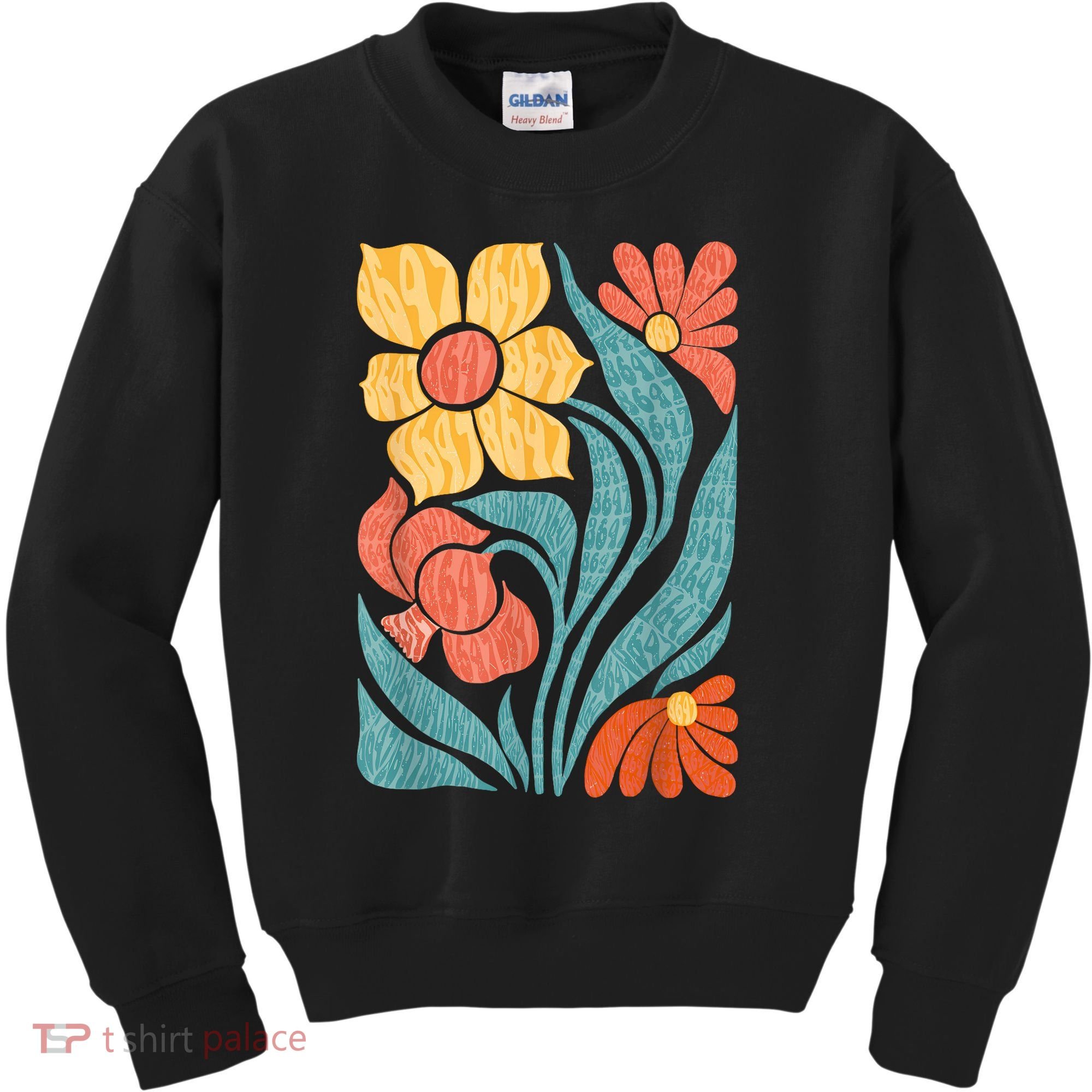 8647 Subtle Anti Trump Floral Boho Kids Sweatshirt