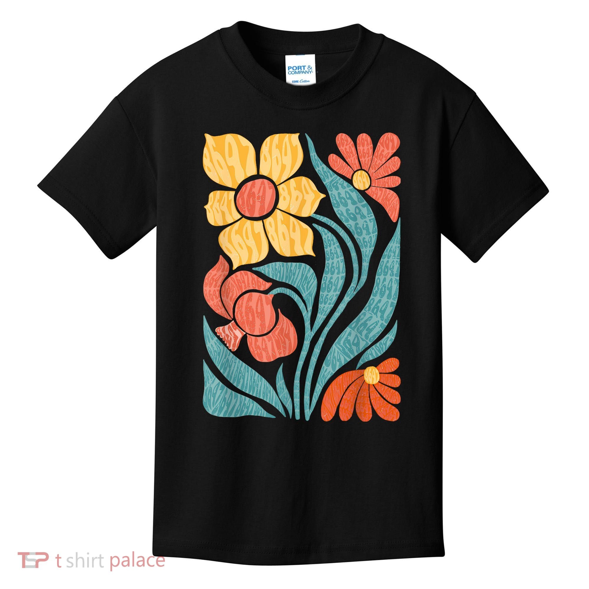 8647 Subtle Anti Trump Floral Boho Kids T-Shirt