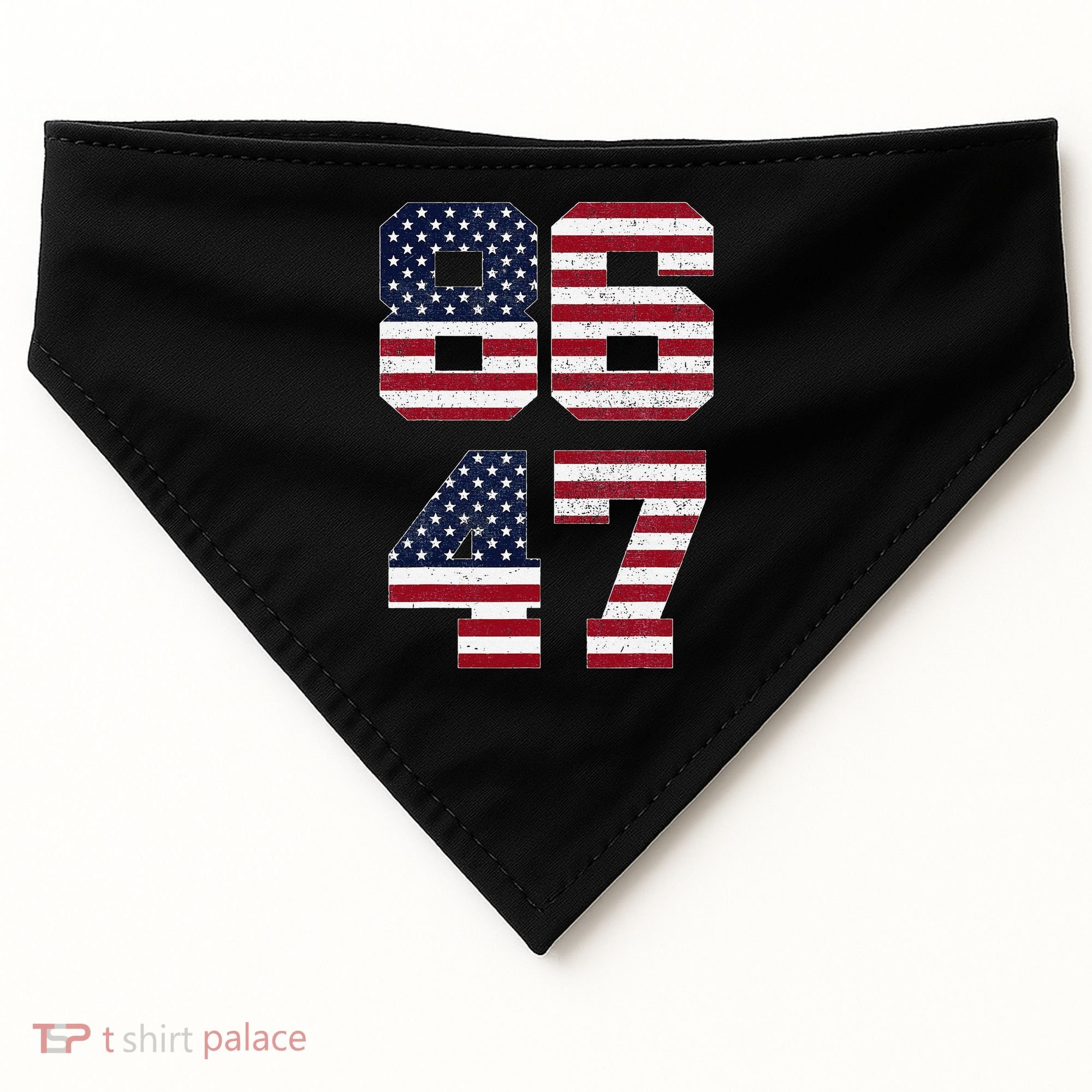 8647 Subtle Anti Funy 86 47 Retro America Flag USA-Made Doggie Bandana