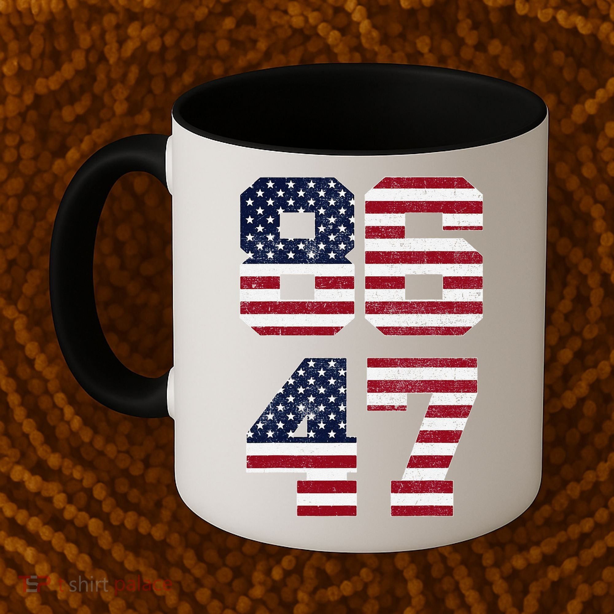8647 Subtle Anti Funy 86 47 Retro America Flag Coffee Mug