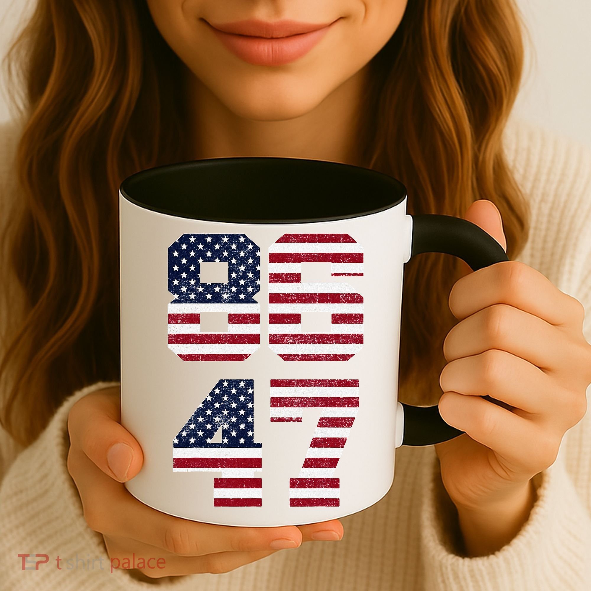 8647 Subtle Anti Funy 86 47 Retro America Flag Coffee Mug