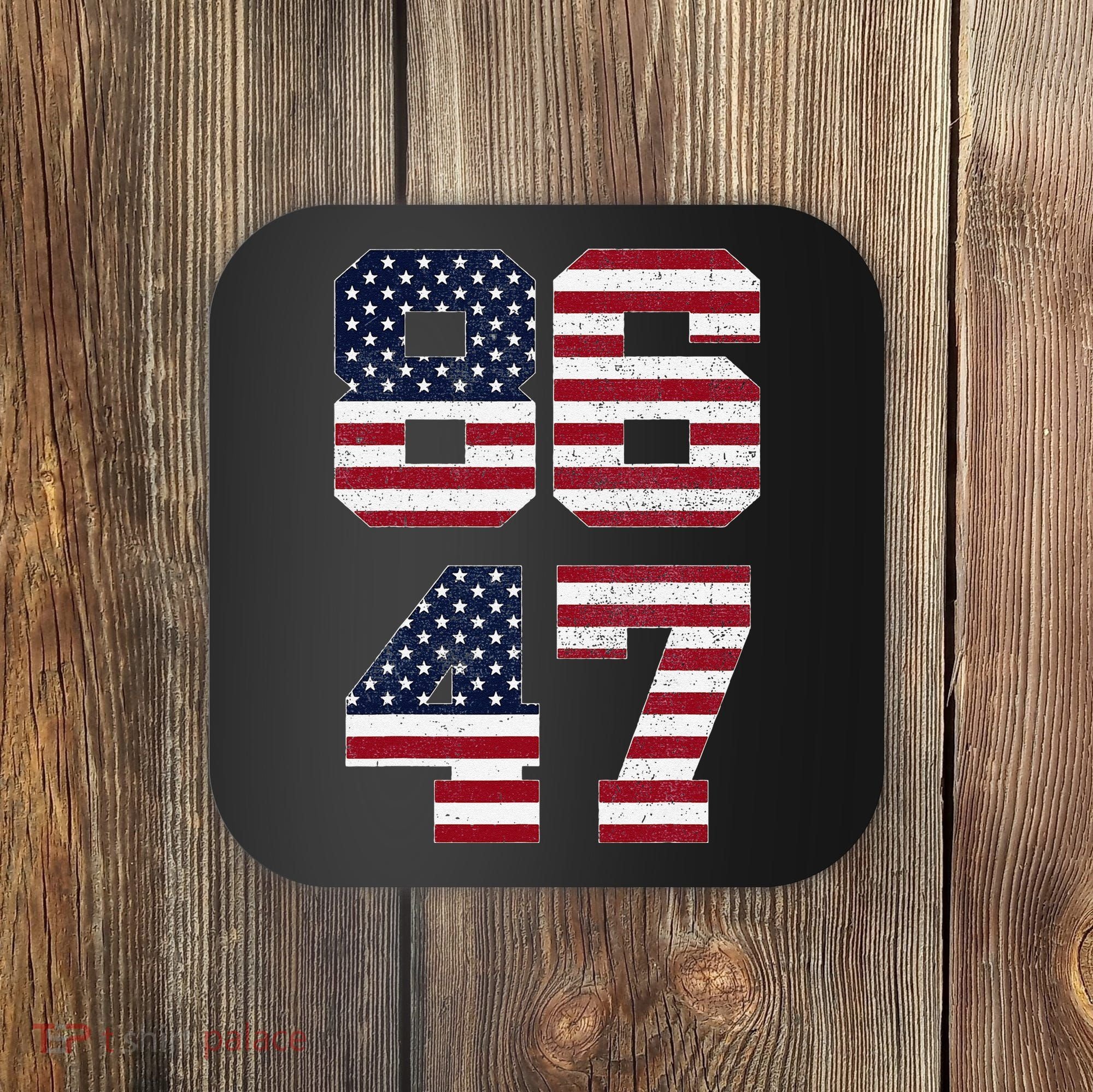 8647 Subtle Anti Funy 86 47 Retro America Flag Coaster