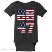 8647 Subtle Anti Funy 86 47 Retro America Flag Baby Bodysuit thumb 0