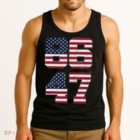 8647 Subtle Anti Funy 86 47 Retro America Flag Tank Top thumb 3