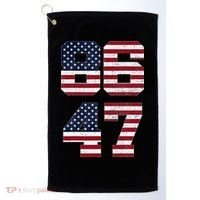 8647 Subtle Anti Funy 86 47 Retro America Flag Golf Towel thumb 0