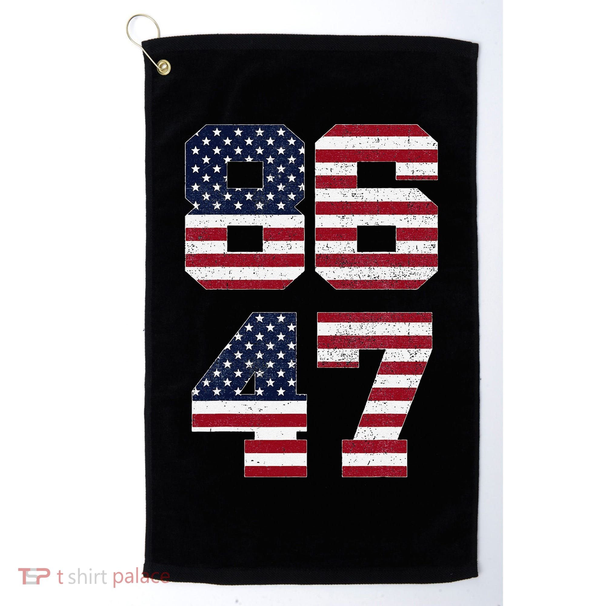 8647 Subtle Anti Funy 86 47 Retro America Flag Golf Towel