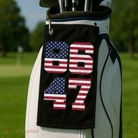 8647 Subtle Anti Funy 86 47 Retro America Flag Golf Towel thumb 2