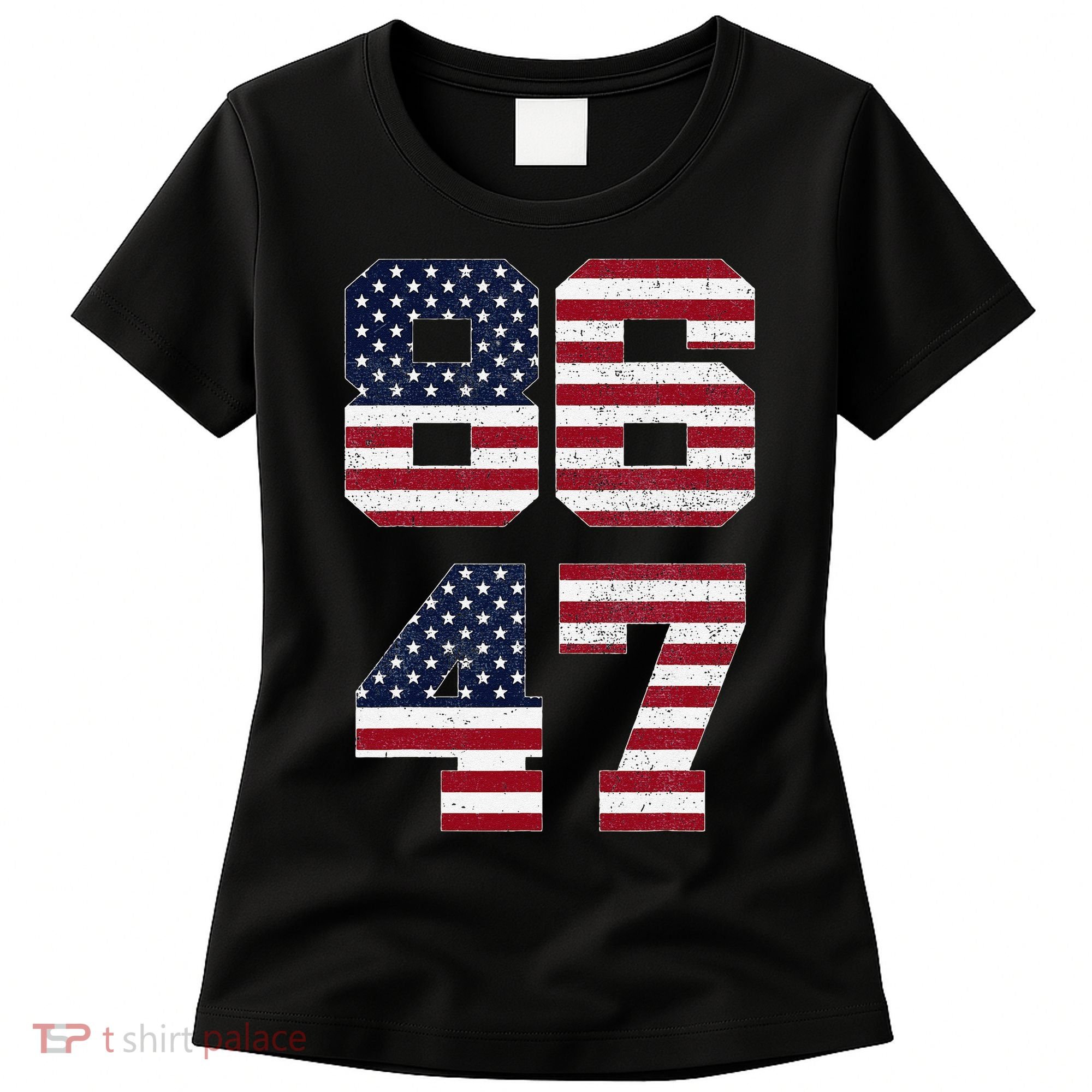 8647 Subtle Anti Funy 86 47 Retro America Flag Women's T-Shirt