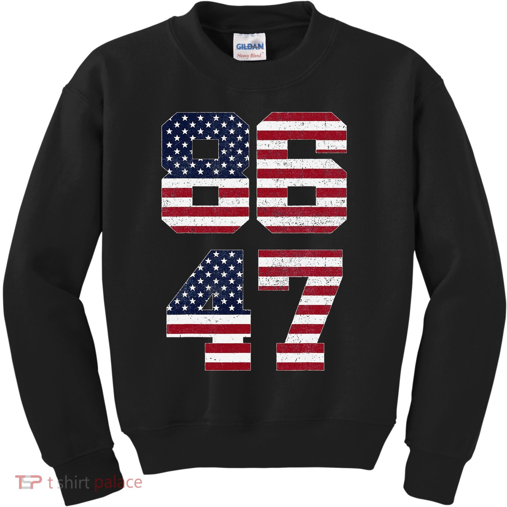 8647 Subtle Anti Funy 86 47 Retro America Flag Kids Sweatshirt