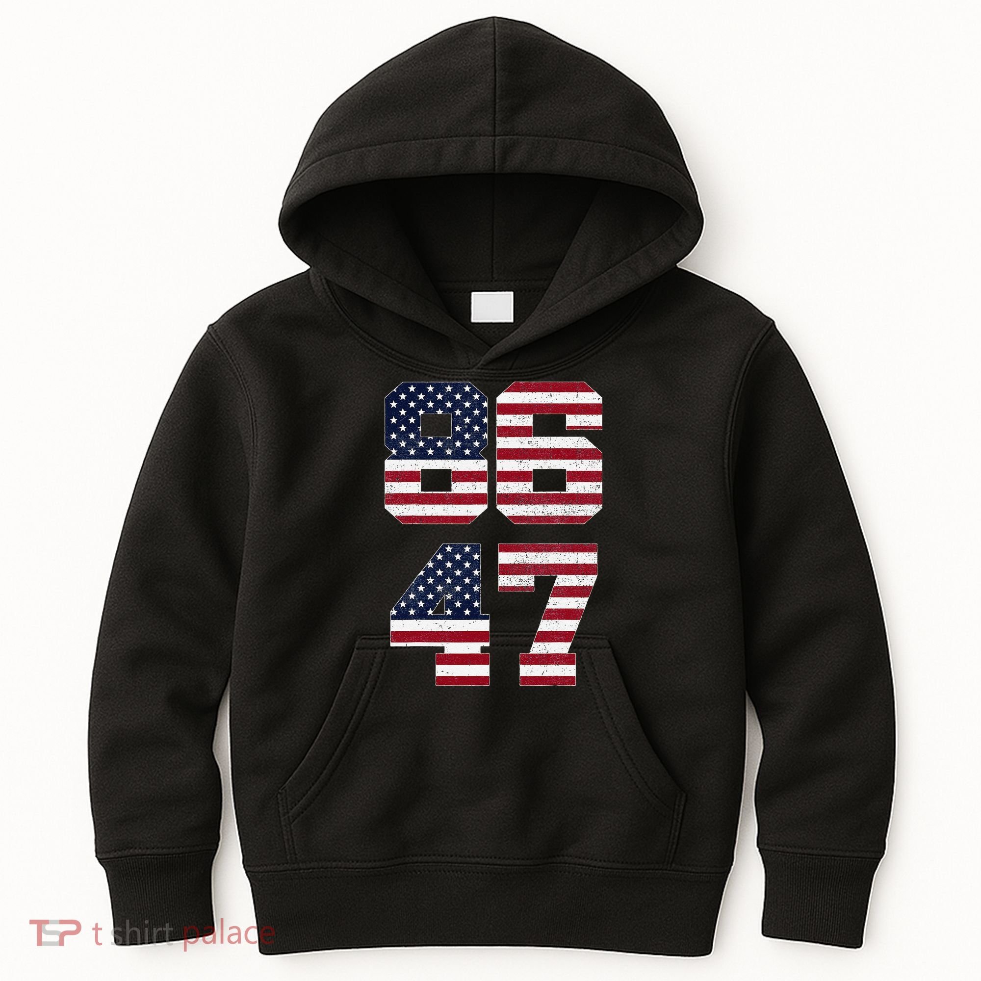8647 Subtle Anti Funy 86 47 Retro America Flag Kids Hoodie