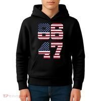 8647 Subtle Anti Funy 86 47 Retro America Flag Kids Hoodie thumb 4