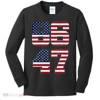 8647 Subtle Anti Funy 86 47 Retro America Flag Kids Long Sleeve Shirt thumb 0