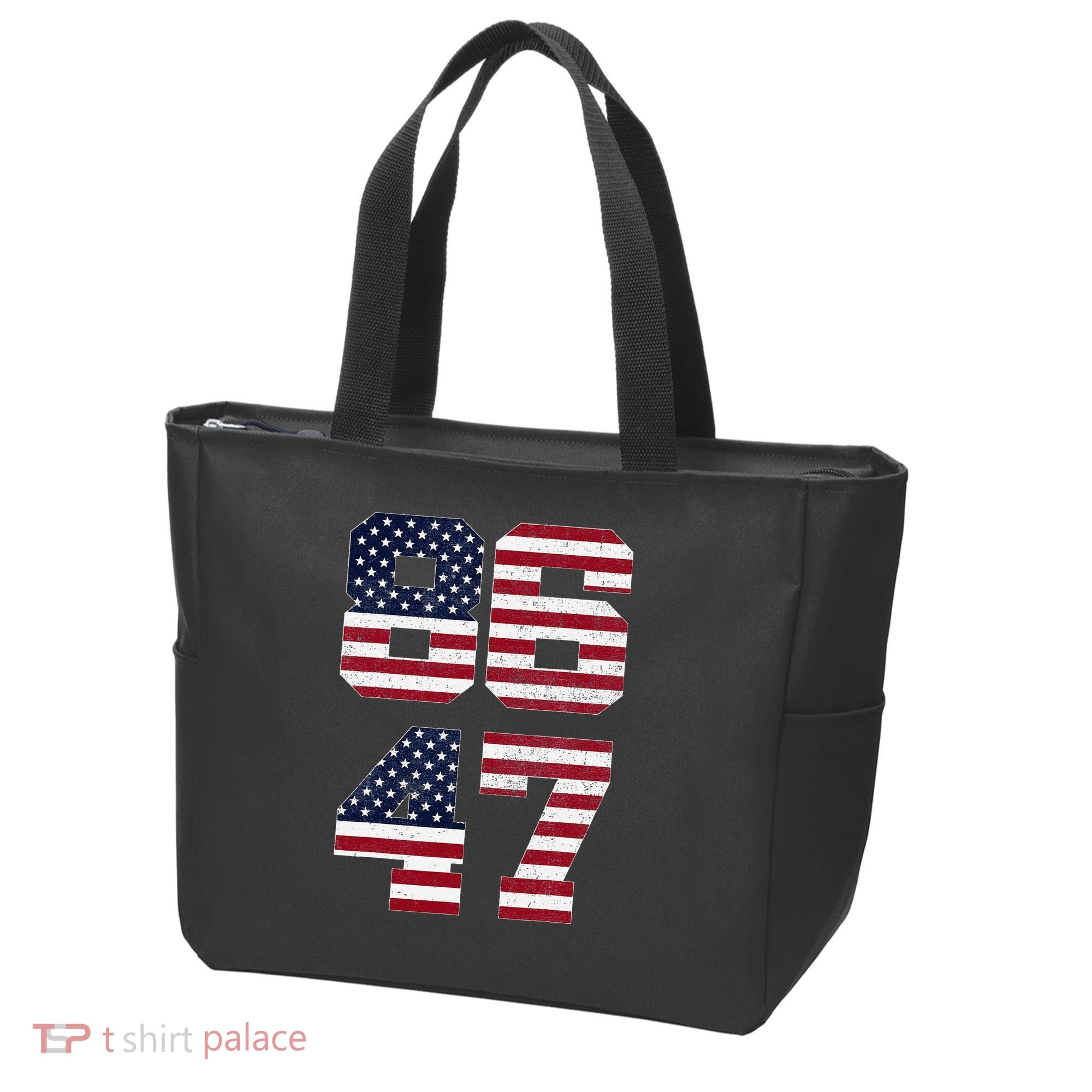 8647 Subtle Anti Funy 86 47 Retro America Flag Tote Bag