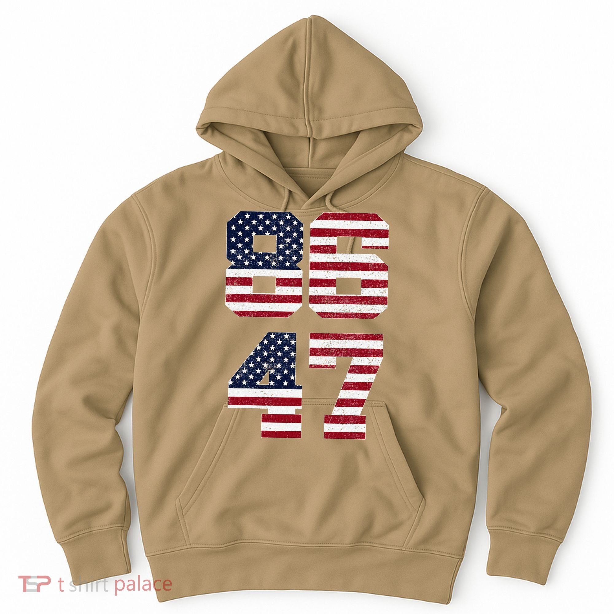 8647 Subtle Anti Funy 86 47 Retro America Flag Hoodie