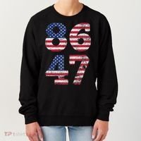 8647 Subtle Anti Trump Ironic Distressed Usa Flag Women's Sweatshirt thumb 0