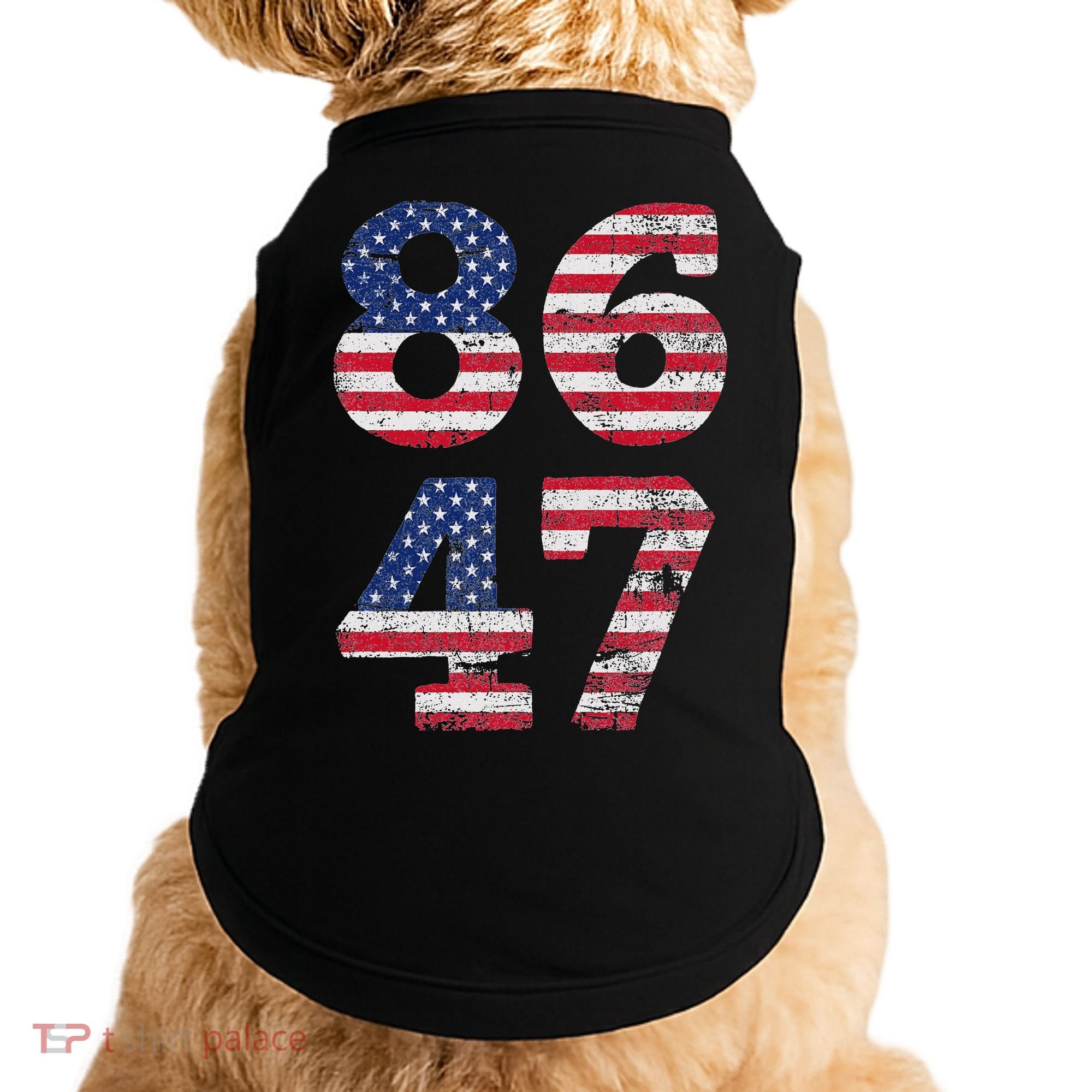 8647 Subtle Anti Trump Ironic Distressed Usa Flag Doggie Tank