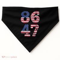 8647 Subtle Anti Trump Ironic Distressed Usa Flag USA-Made Doggie Bandana thumb 0