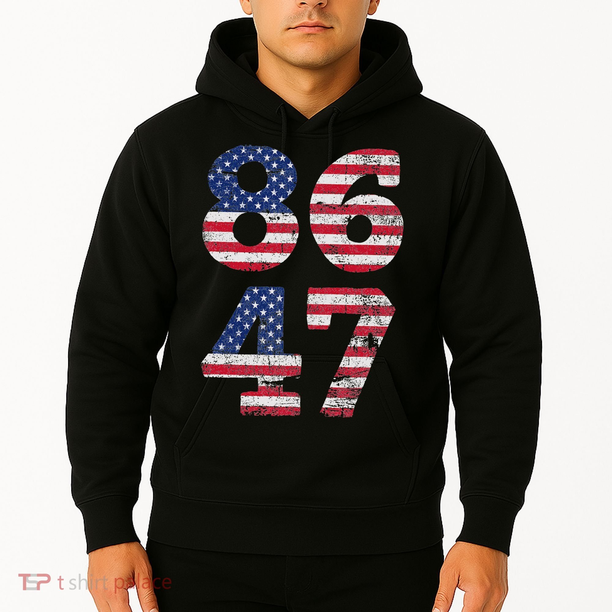 8647 Subtle Anti Trump Ironic Distressed Usa Flag Hoodie