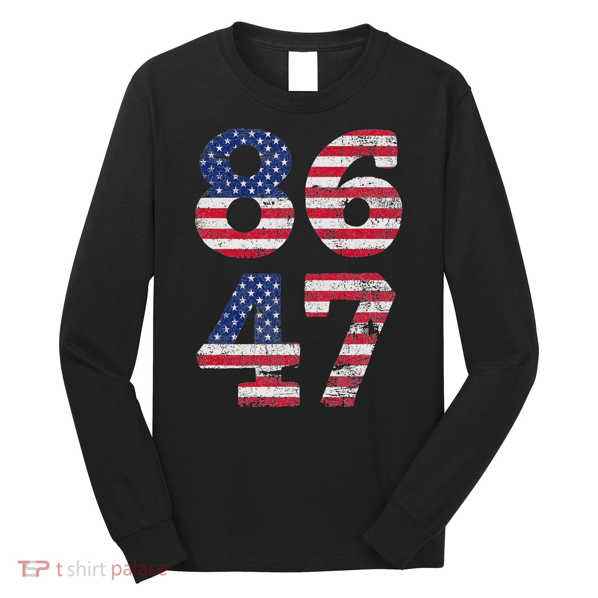 8647 Subtle Anti Trump Ironic Distressed Usa Flag Long Sleeve Shirt