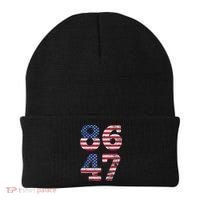 8647 Subtle Anti Trump Ironic Distressed Usa Flag Beanie thumb 0