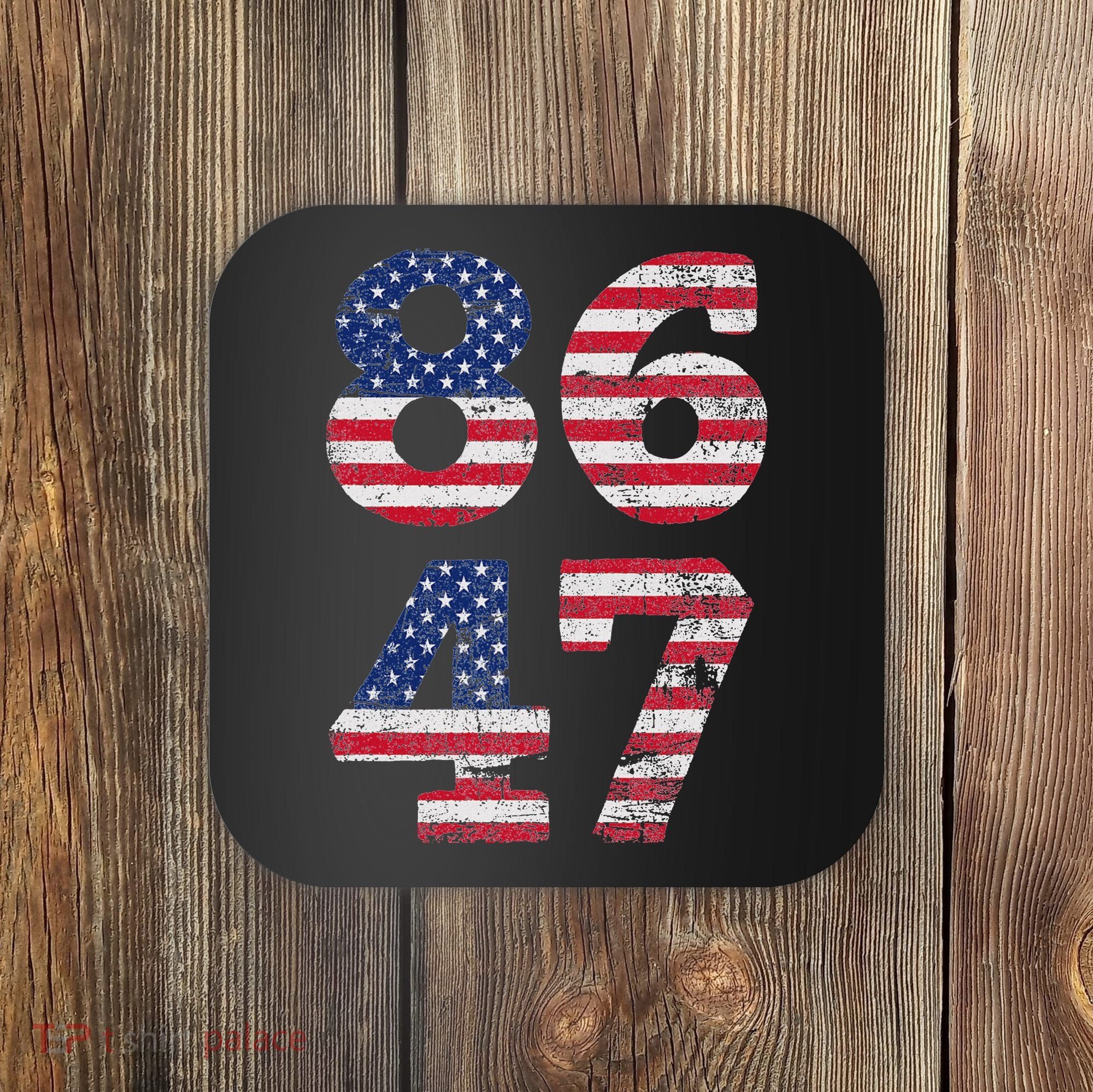 8647 Subtle Anti Trump Ironic Distressed Usa Flag Coaster