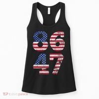8647 Subtle Anti Trump Ironic Distressed Usa Flag Women's Tank Top thumb 0