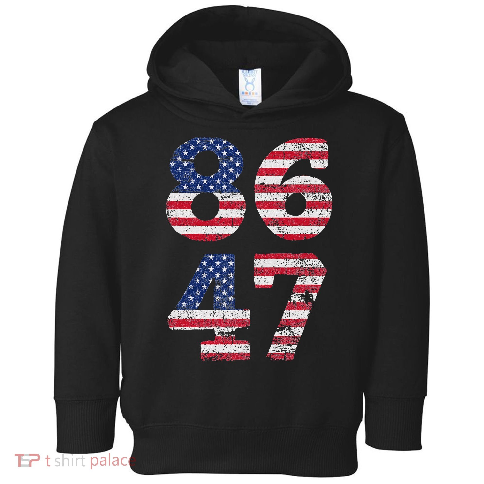 8647 Subtle Anti Trump Ironic Distressed Usa Flag Toddler Hoodie