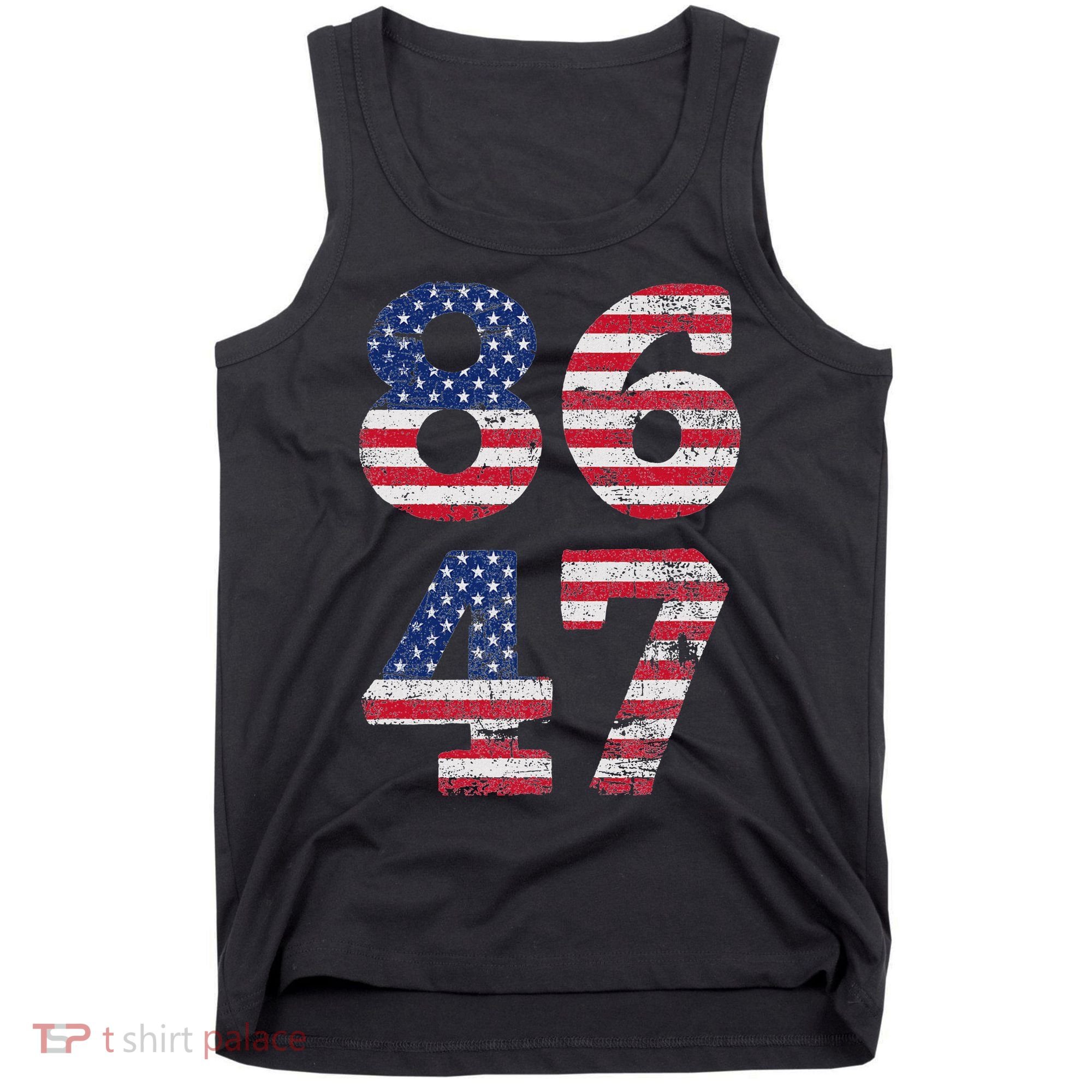 8647 Subtle Anti Trump Ironic Distressed Usa Flag Tank Top
