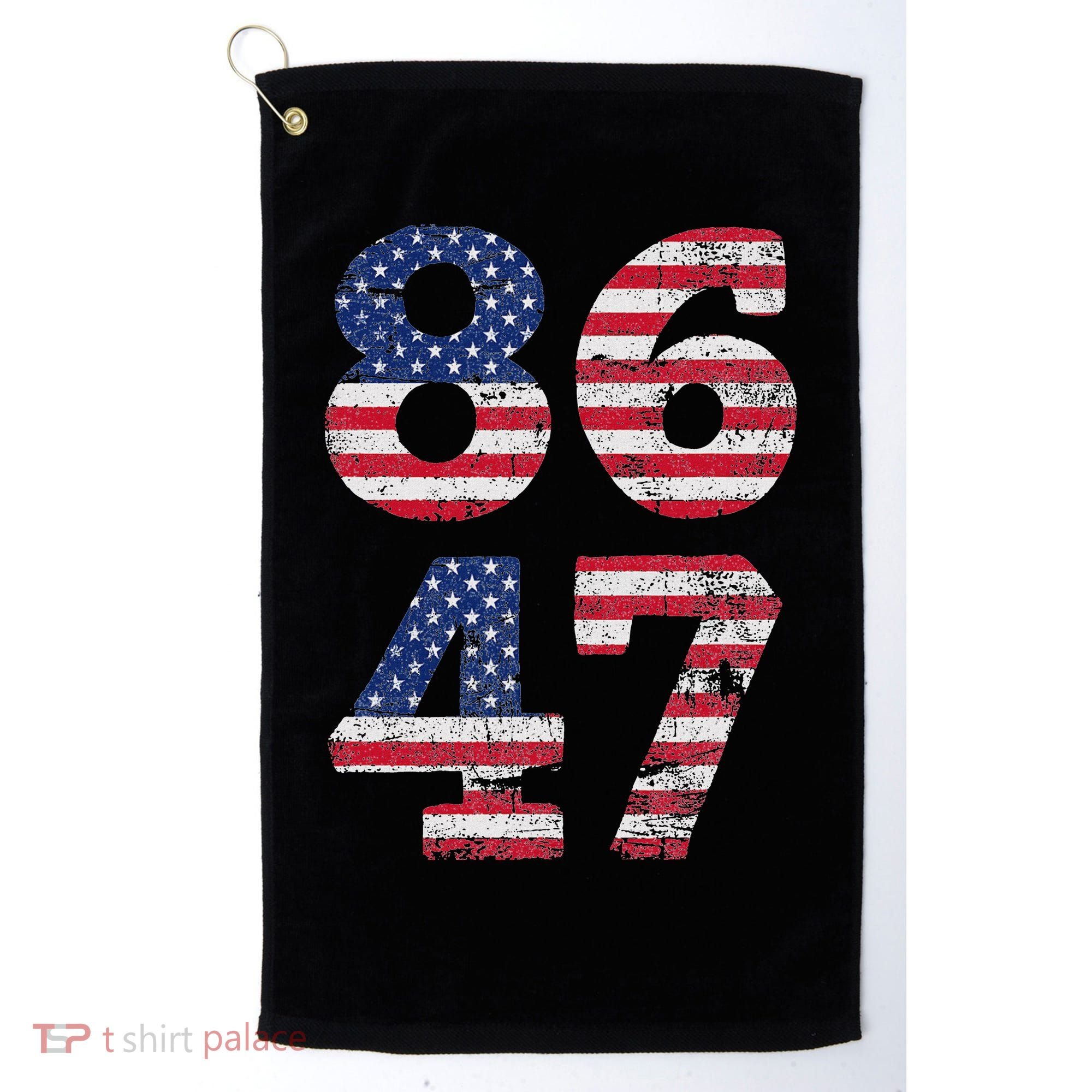 8647 Subtle Anti Trump Ironic Distressed Usa Flag Golf Towel