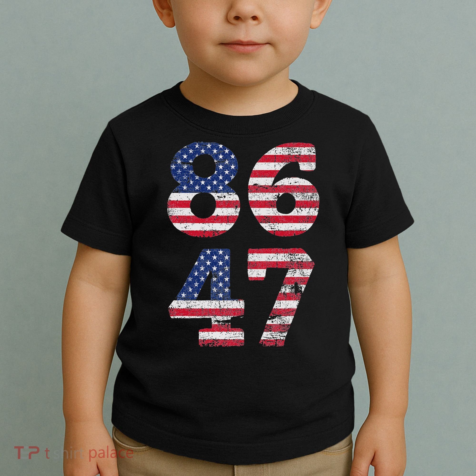 8647 Subtle Anti Trump Ironic Distressed Usa Flag Toddler T-Shirt
