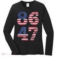 8647 Subtle Anti Trump Ironic Distressed Usa Flag Women's Long Sleeve Shirt thumb 0