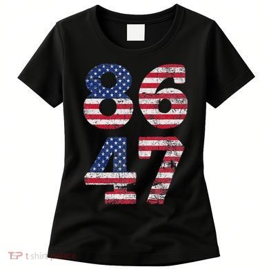 8647 Subtle Anti Trump Ironic Distressed Usa Flag Women's T-Shirt