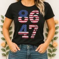 8647 Subtle Anti Trump Ironic Distressed Usa Flag Women's T-Shirt thumb 2
