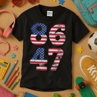 8647 Subtle Anti Trump Ironic Distressed Usa Flag Kids T-Shirt thumb 3