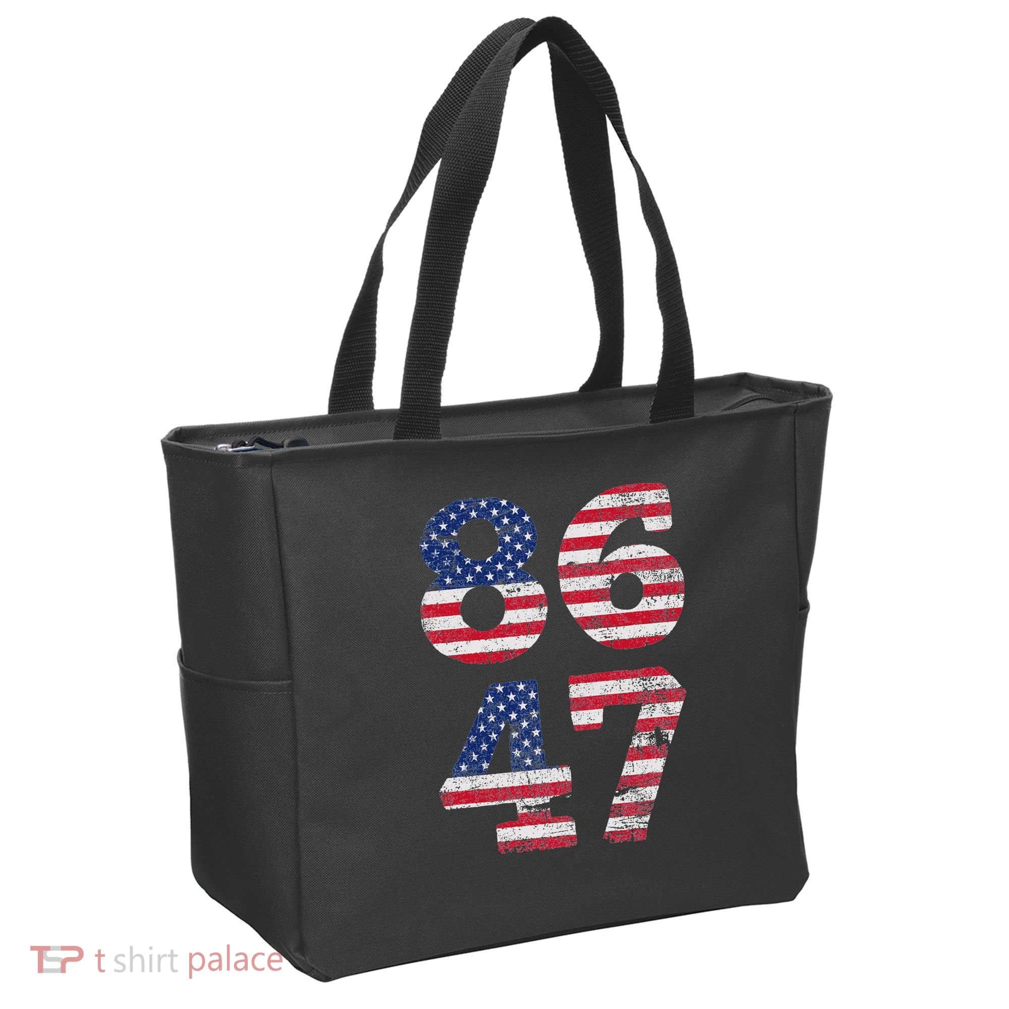 8647 Subtle Anti Trump Ironic Distressed Usa Flag Tote Bag