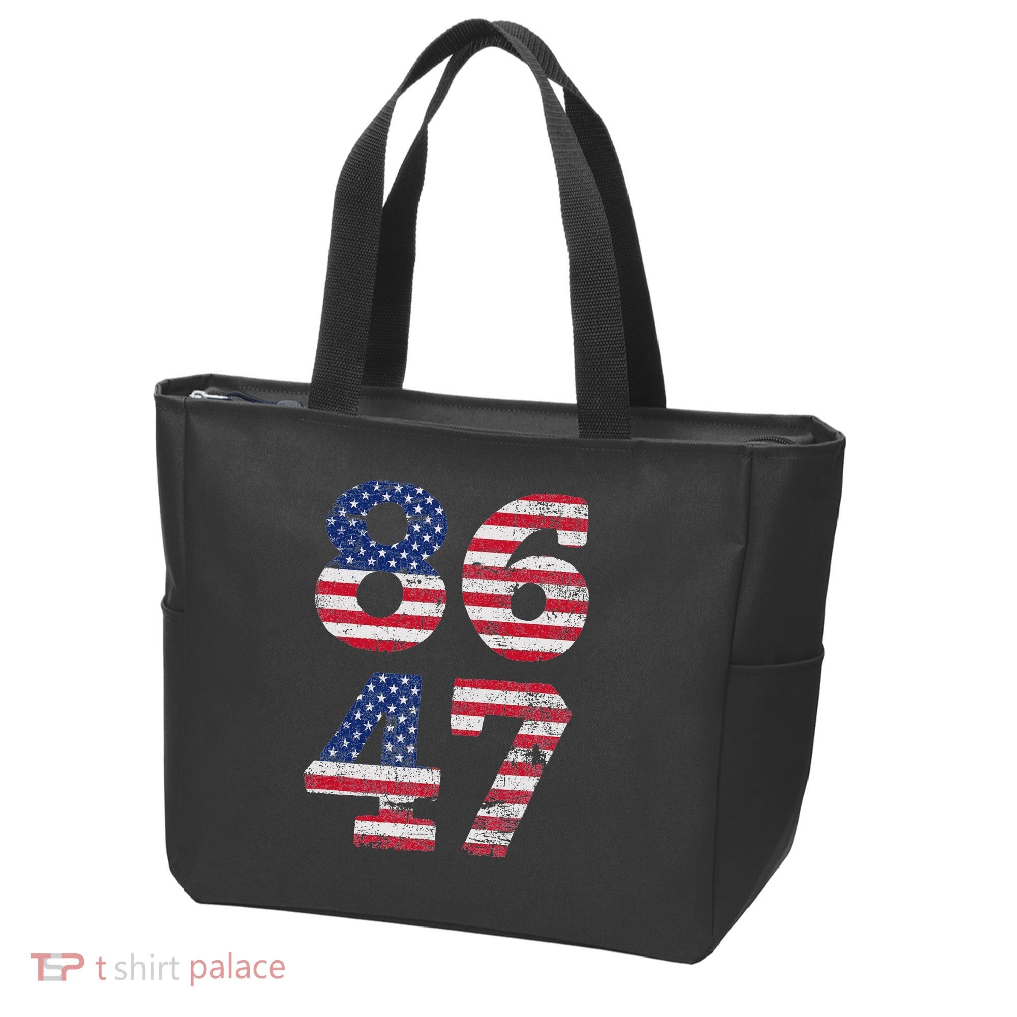 8647 Subtle Anti Trump Ironic Distressed Usa Flag Tote Bag
