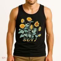 8647 Subtle Anti Trump 86 47 Sunflower Support Ukraine Tank Top thumb 3
