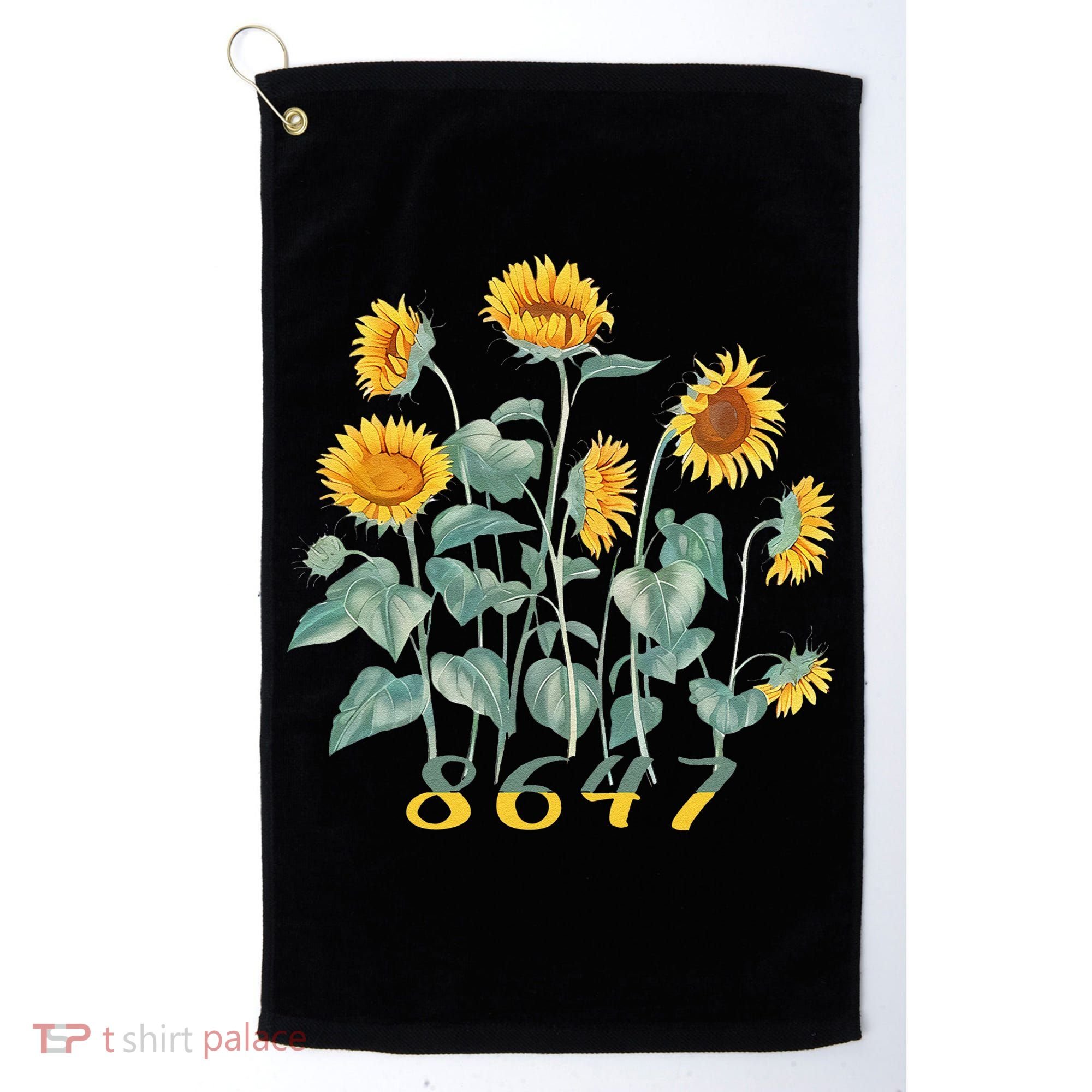 8647 Subtle Anti Trump 86 47 Sunflower Support Ukraine Golf Towel