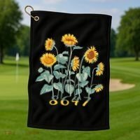 8647 Subtle Anti Trump 86 47 Sunflower Support Ukraine Golf Towel thumb 1