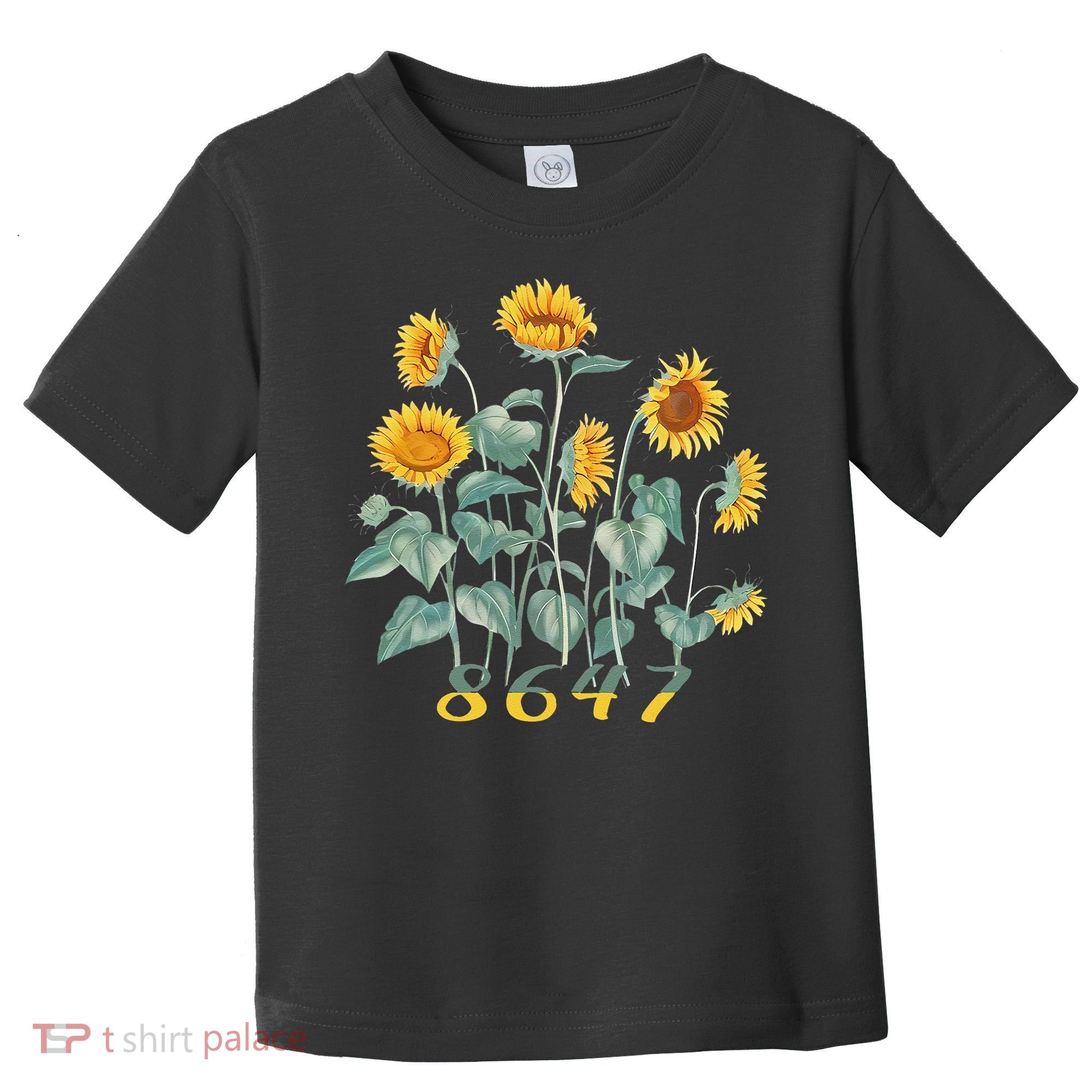 8647 Subtle Anti Trump 86 47 Sunflower Support Ukraine Toddler T-Shirt