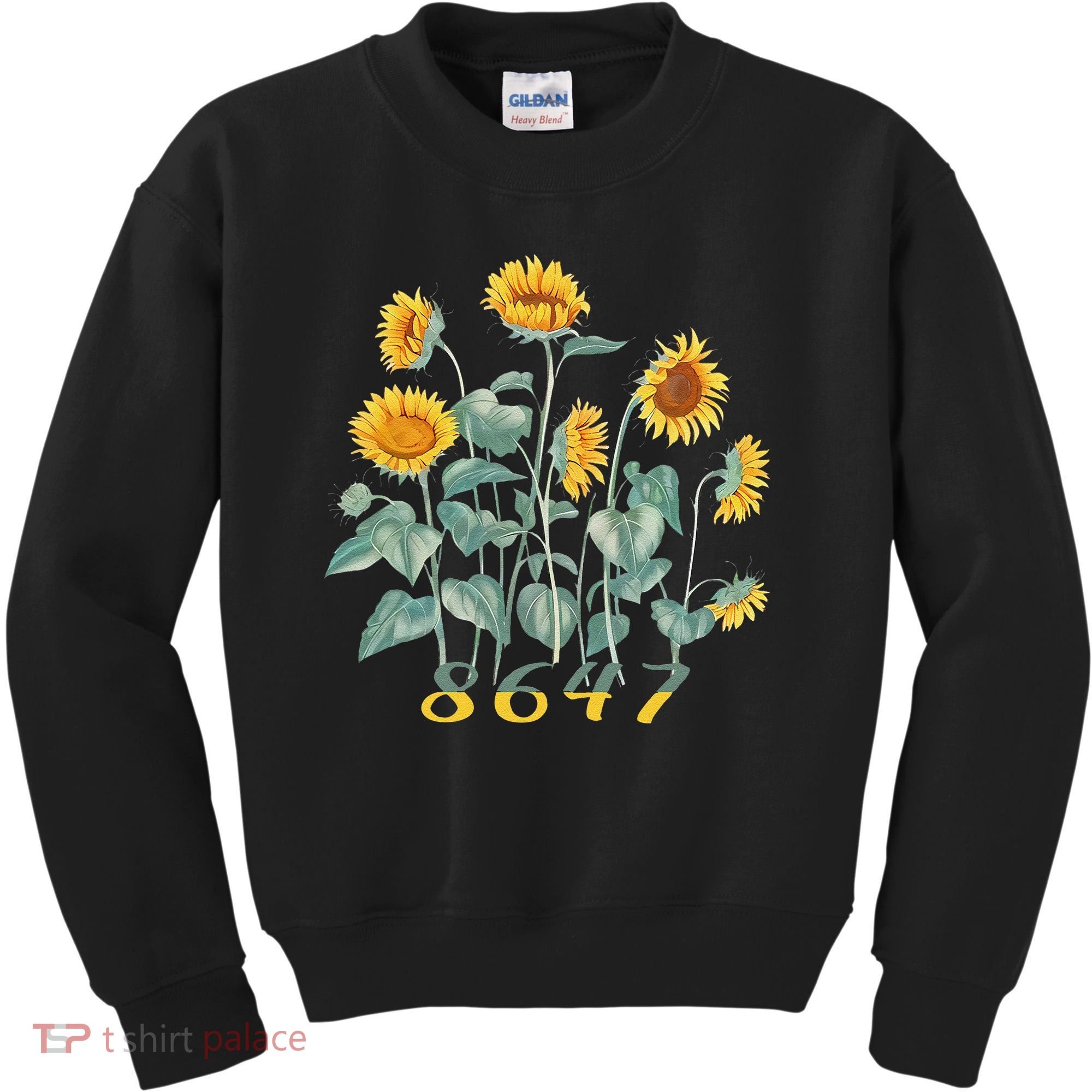 8647 Subtle Anti Trump 86 47 Sunflower Support Ukraine Kids Sweatshirt