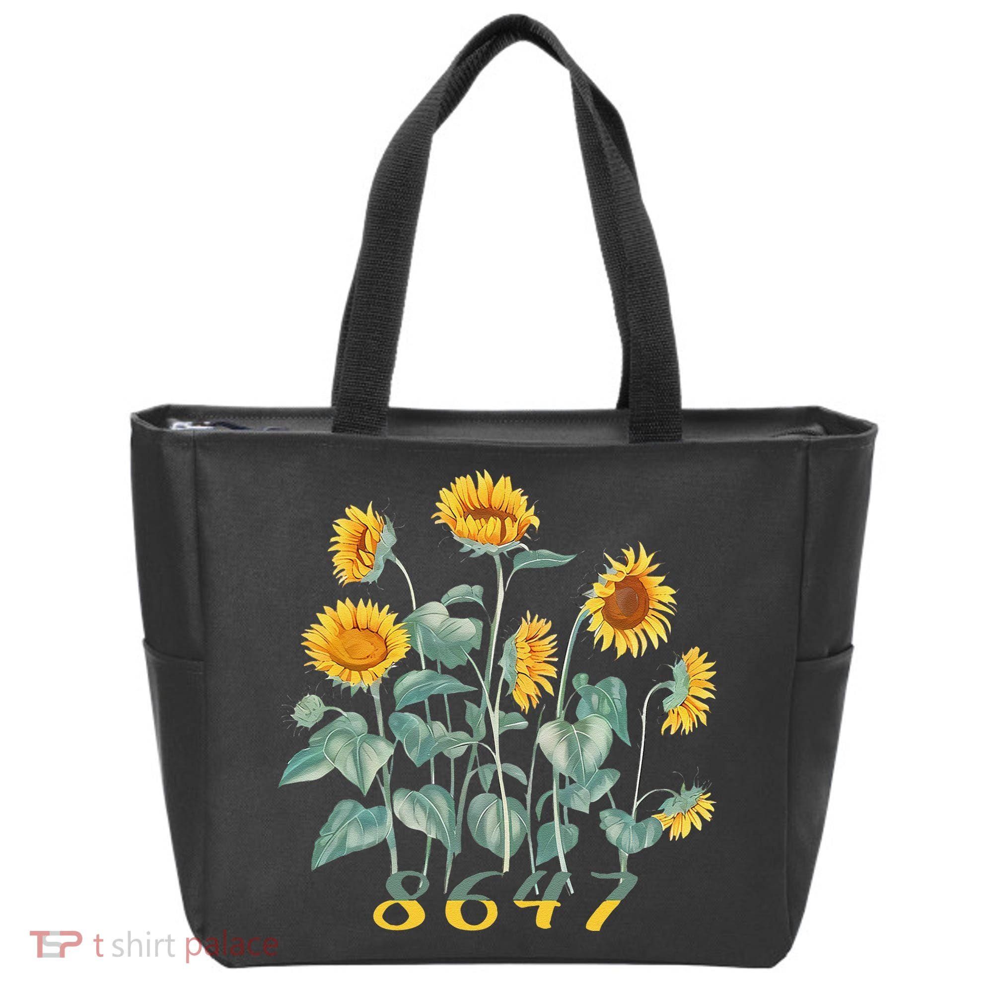 8647 Subtle Anti Trump 86 47 Sunflower Support Ukraine Tote Bag