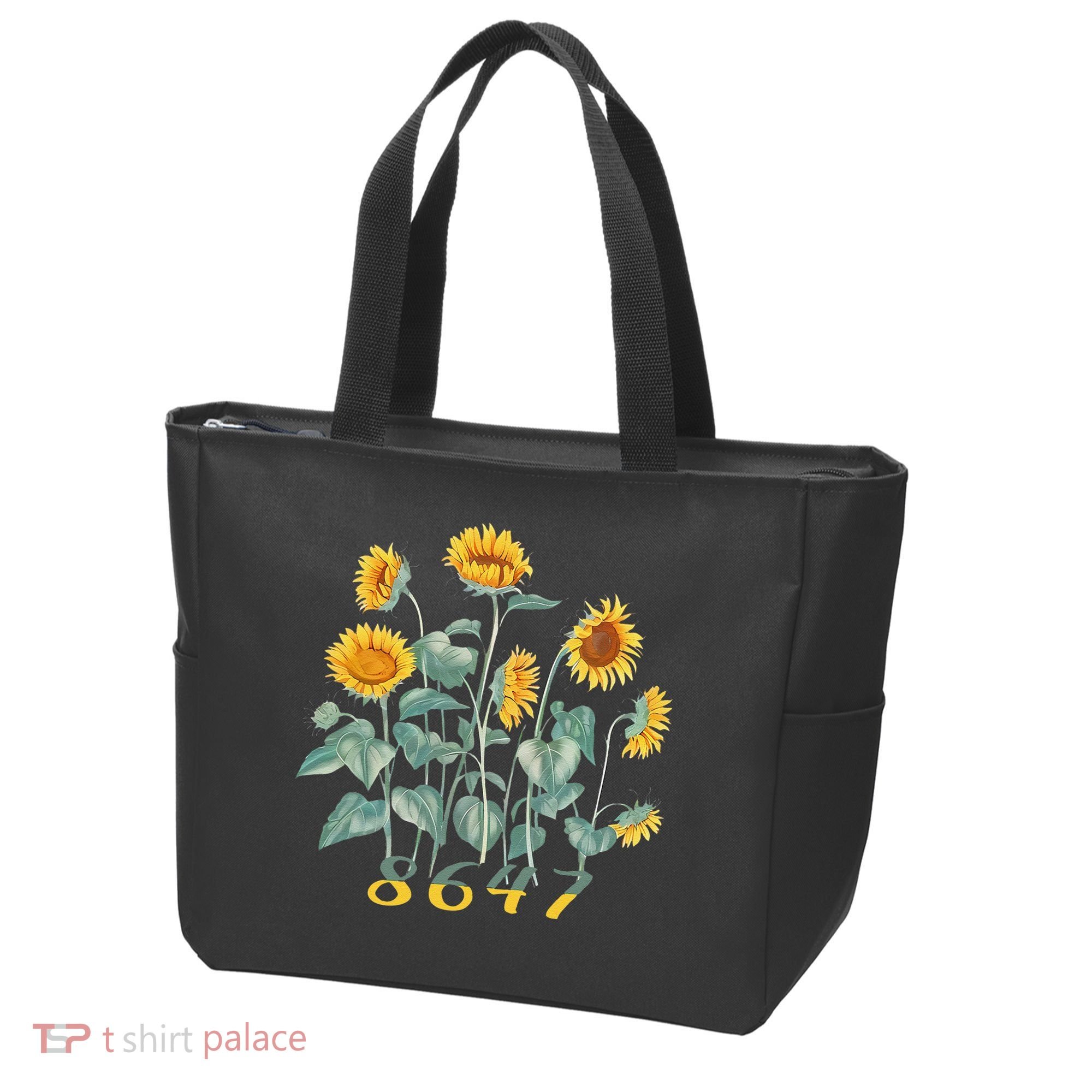 8647 Subtle Anti Trump 86 47 Sunflower Support Ukraine Tote Bag