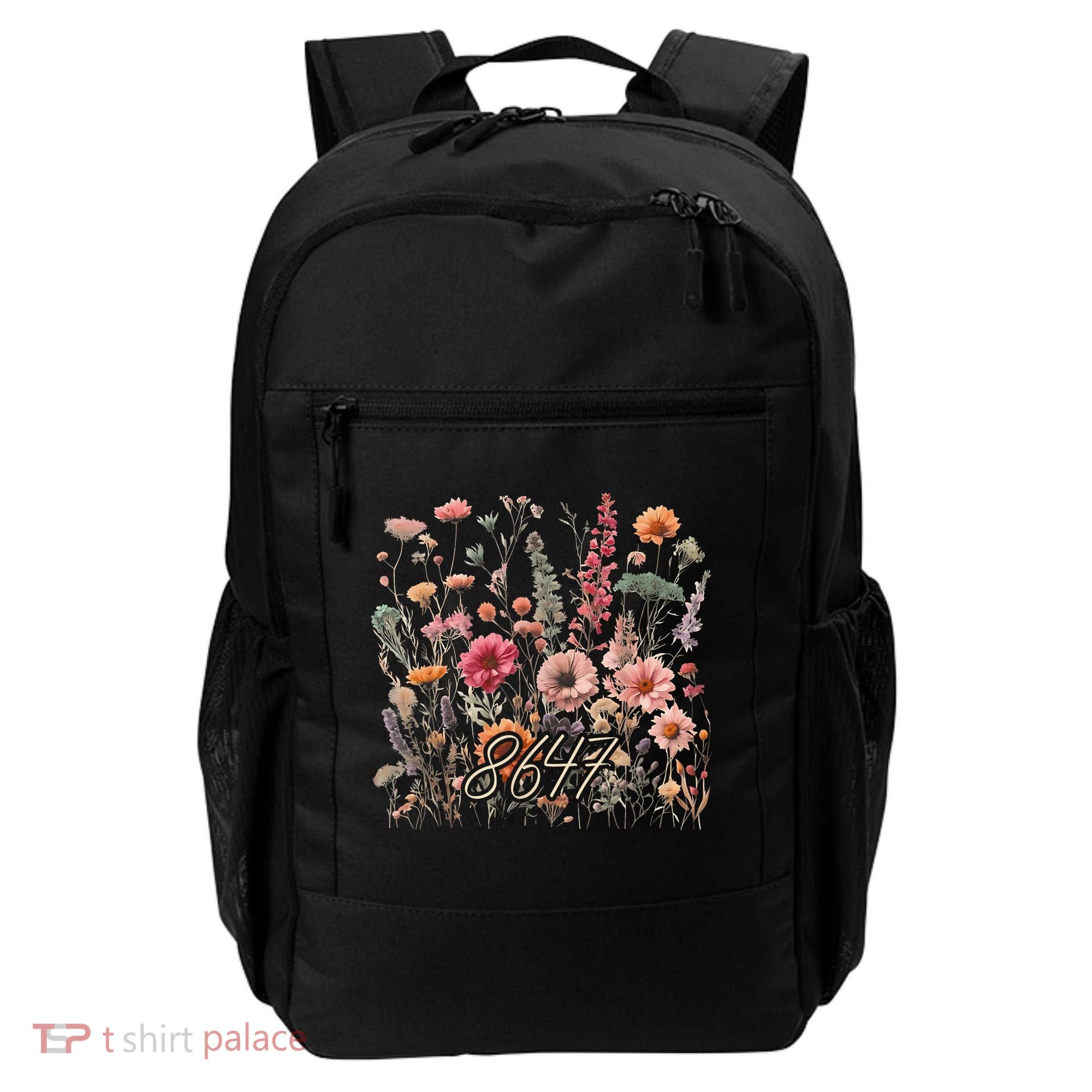 8647 Subtle Anti Trump 86 47 Floral Boho Style Backpack